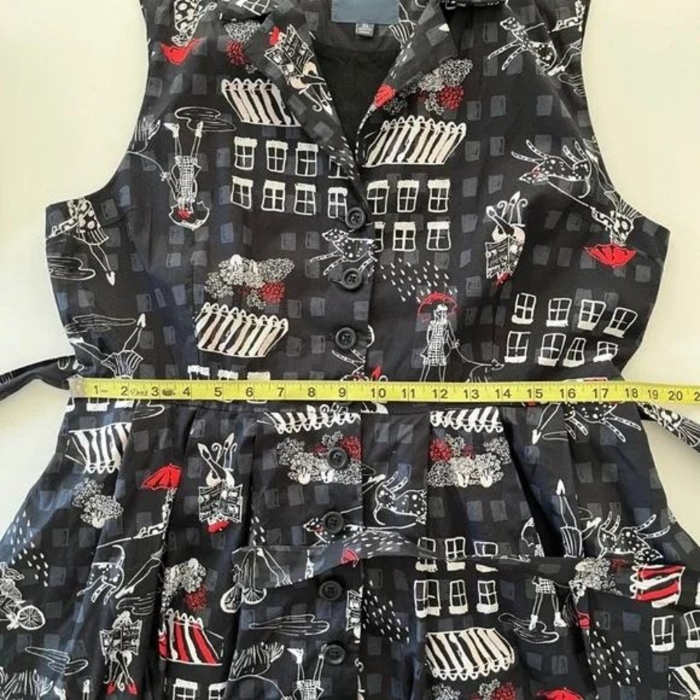 ModCloth Community Brunch‎ Belted Sleeveless Shirt Dress XL Black - Picture 11 of 13